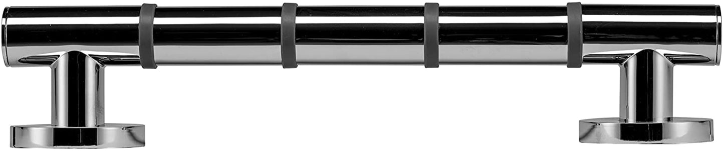 Croydex Grab N Grip steel Core chrome Concealed Screw Straight Grab bar with Soft Ribbed Grip 12 In. x 1.2 In