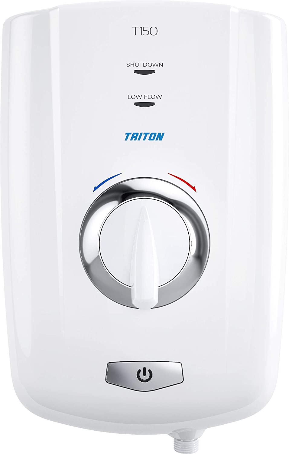 Triton T150+ Thermostatic Electric Shower 9.5kW White Chrome 1.75m Hose BEAB