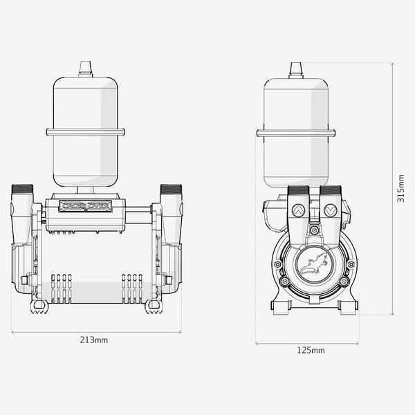 Salamander CTFORCE30SU 3.0 Bar Shower Pump Brass Single Impeller Universal WRAS