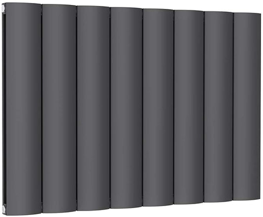 Reina Belva Aluminium Anthracite Double Panel Horizontal Designer Radiator 600mm x 828mm - Central Heating