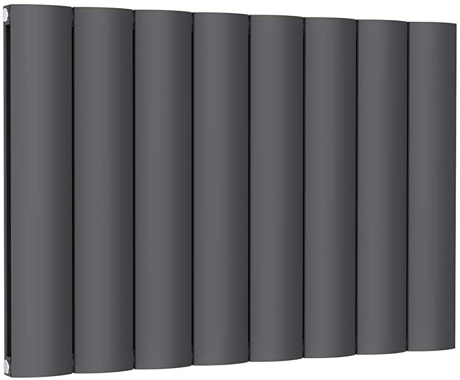 Reina Belva Aluminium Anthracite Double Panel Horizontal Designer Radiator 600mm x 828mm - Central Heating