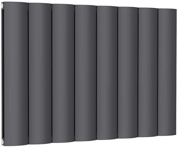 Reina Belva Aluminium Anthracite Double Panel Horizontal Designer Radiator 600mm x 828mm - Central Heating