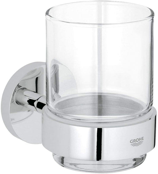 Essentials Crystal Glass with Holder in Brushed Nickel InfinityFinish(TM)