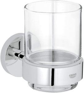 Essentials Crystal Glass with Holder in Brushed Nickel InfinityFinish(TM)