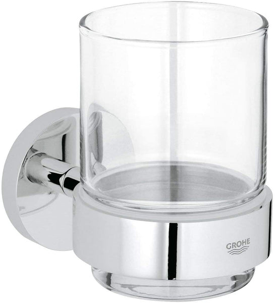 Essentials Crystal Glass with Holder in Brushed Nickel InfinityFinish(TM)