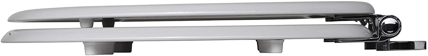 Croydex Flexi-Fix Lucerne Always Fits Never Slips Slow Close Toilet Seat, Wood, White, 45 x 37.8 x 6 cm