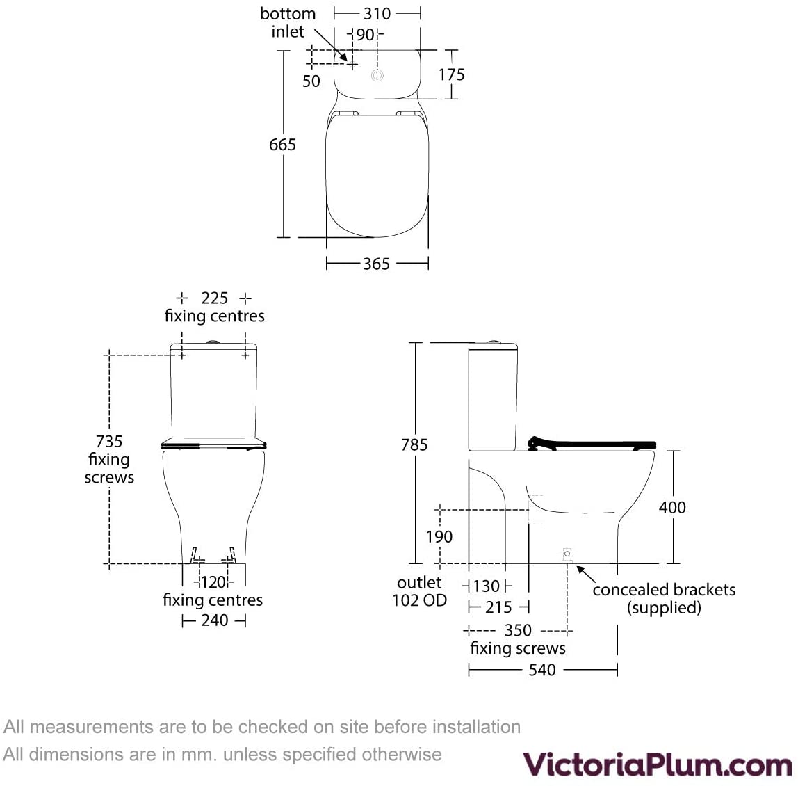 Ideal Standard T356401 Tesi Close Coupled Toilet with Aquablade Technology