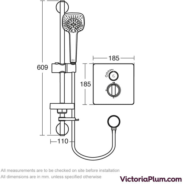 Ideal Standard Easybox Slim Square Concealed Thermostatic Mixer Shower