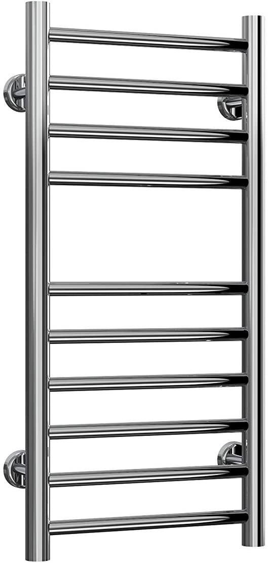 Reina Luna Flat Polished Straight Stainless Steel Heated Towel Rail 720mm x 350mm Central Heating