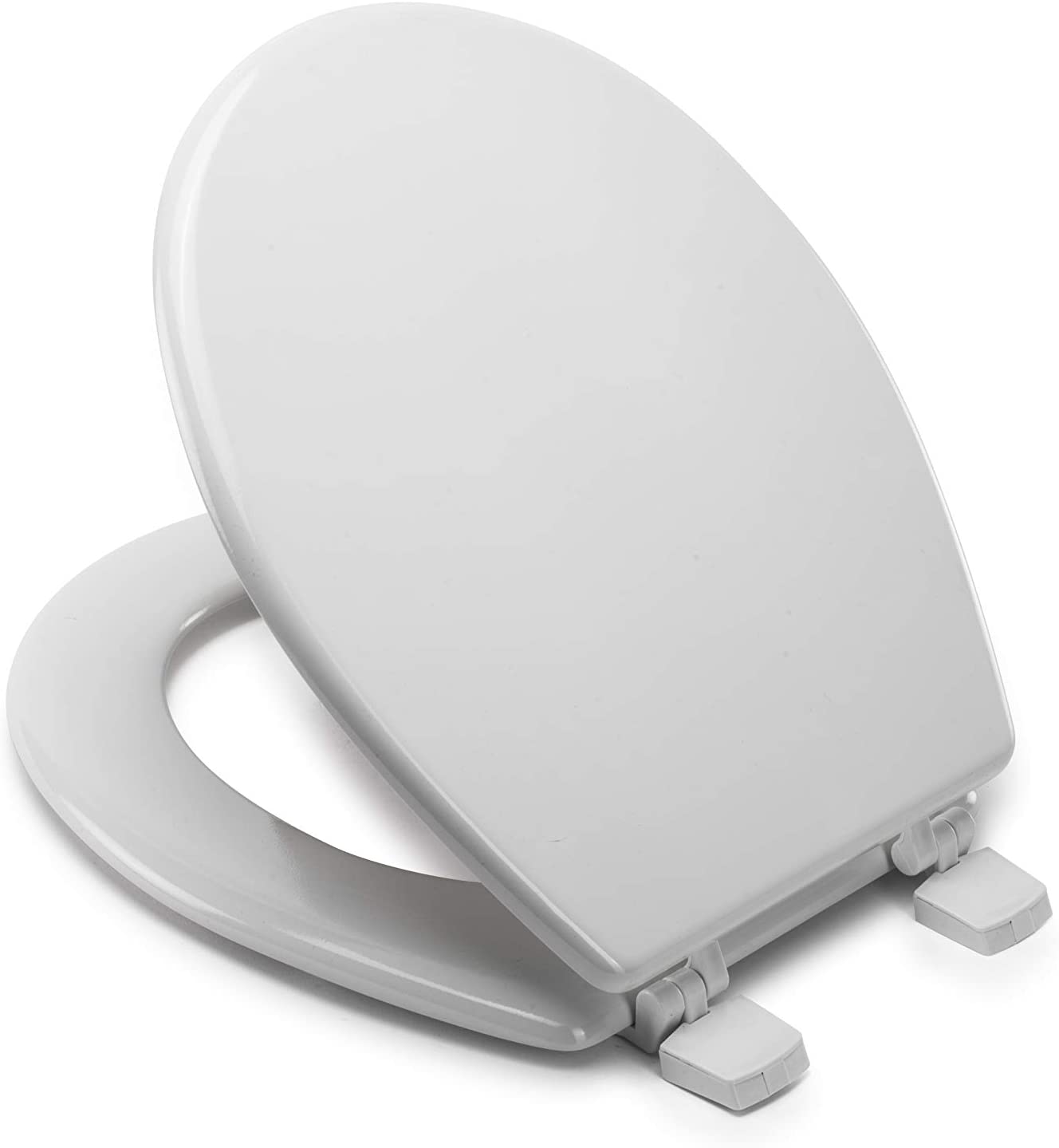 Croydex Sit Tight Collerson Anti Bacterial Toilet Seat, Wood, White, 46.5 x 36.5 x 6 cm