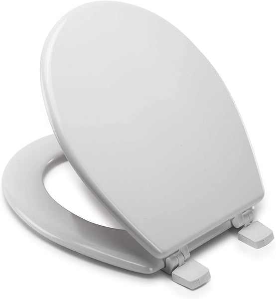 Croydex Sit Tight Collerson Anti Bacterial Toilet Seat, Wood, White, 46.5 x 36.5 x 6 cm