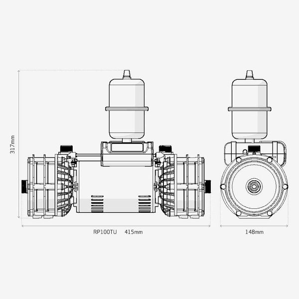Salamander RP100TU Centrifugal Whole House & Shower Pump, Twin Universal 3.0 Bar