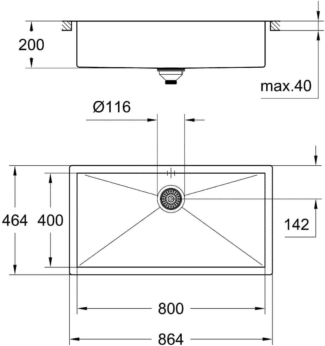 GROHE 31580SD0 | K700 Sink 1.0 bowl | Stainless Steel