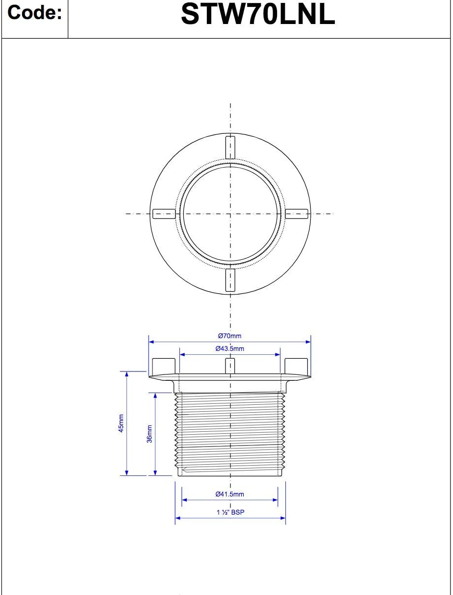 McAlpine 1å_" 70mm Long Locking Nut STW70LNL