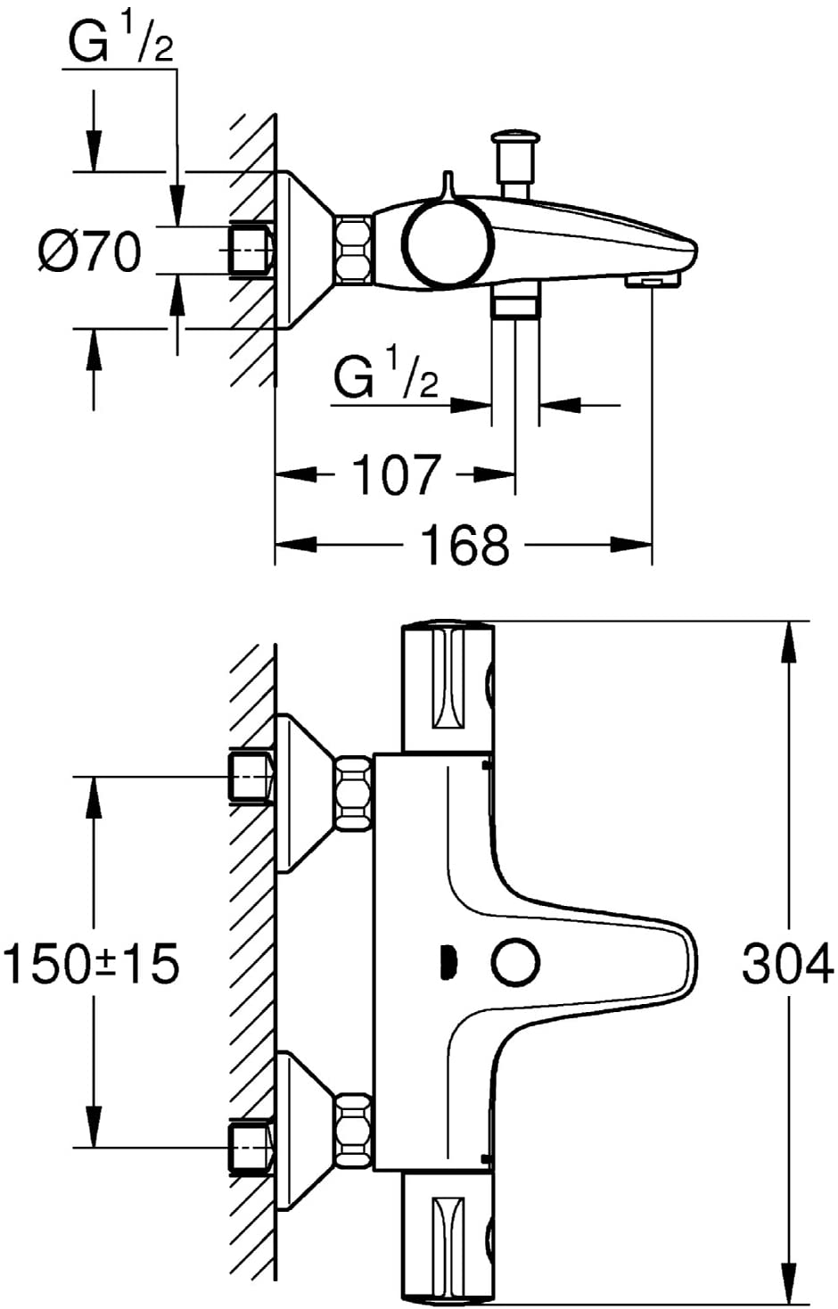 GROHE34558000 | Grohtherm 800 Shower Thermostat