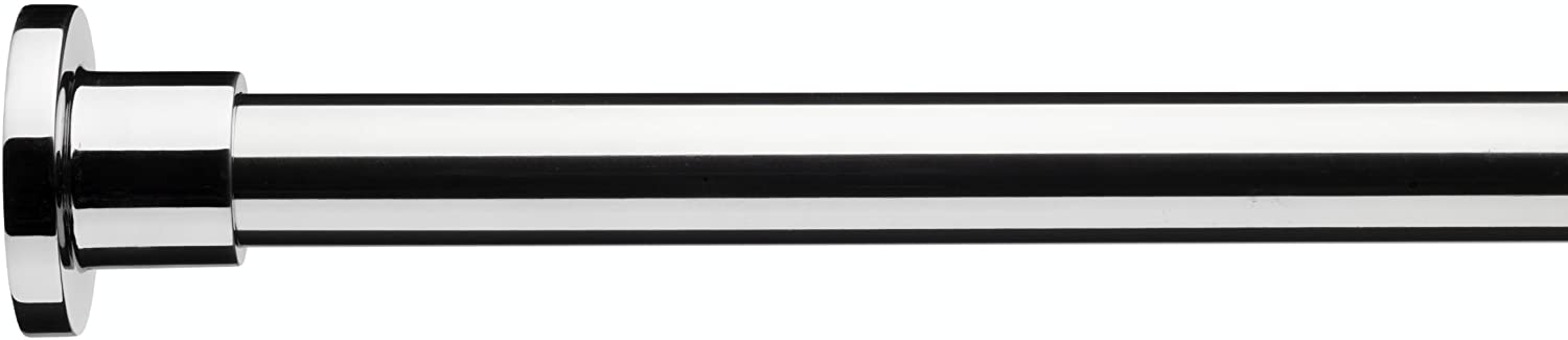 Croydex Superline Stainless Steel Modular Shower Rod Kit with Ceiling Support and Curtain Rings Can Be Fitted L-Shaped, Large L-Shaped, U-Shaped or Straight