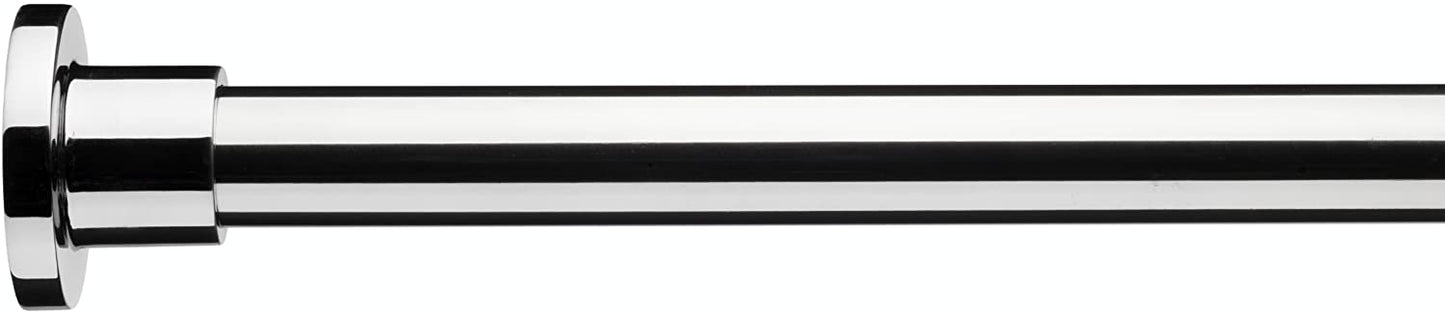 Croydex Superline Stainless Steel Modular Shower Rod Kit with Ceiling Support and Curtain Rings Can Be Fitted L-Shaped, Large L-Shaped, U-Shaped or Straight
