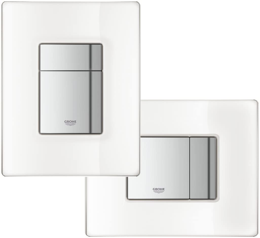 Grohe 38845KS0 Skate Cosmopolitan Toilet Actuation Plate with Glass Surface, Velvet Black