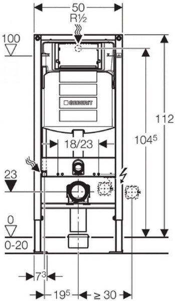 Geberit Sigma Duofix 1120mm Frame For Wall Hung WC Pan Including UP320 Cistern 111.383.00.5