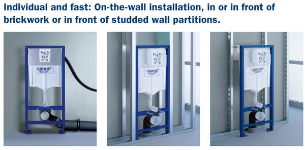 GROHE 38888000 1 m 4-inch Rapid SL WC Frame includes Skate Cosmo Wall Plate and GROHE Fresh