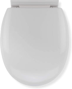 Croydex Anti-Bacterial Toilet Seat with Soft Close Hinges Made from Resilient Polypropylene, White