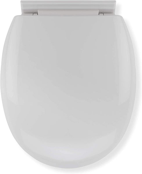 Croydex Anti-Bacterial Toilet Seat with Soft Close Hinges Made from Resilient Polypropylene, White