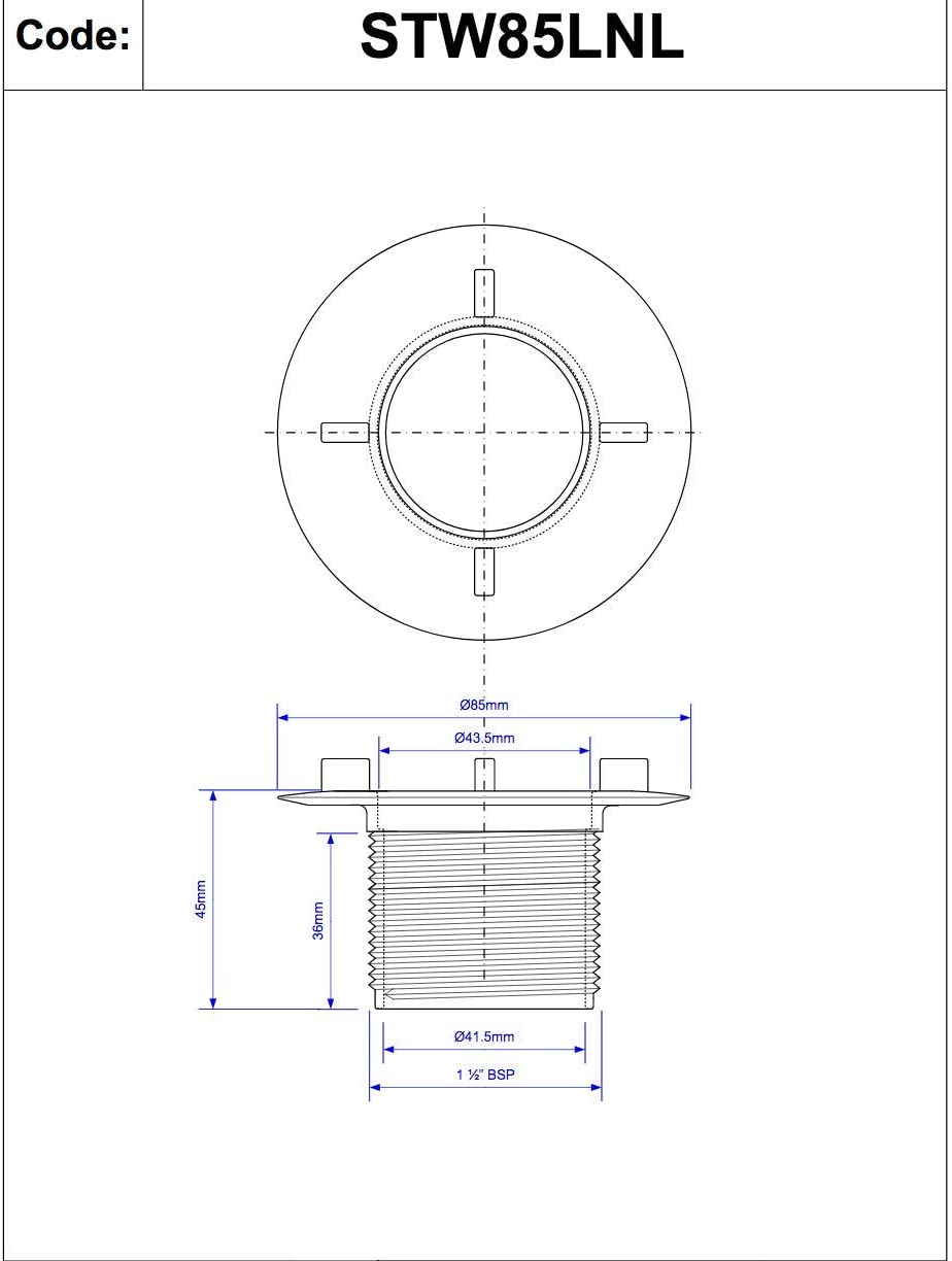 McAlpine 1å_" 85mm Long Locking Nut STW85LNL