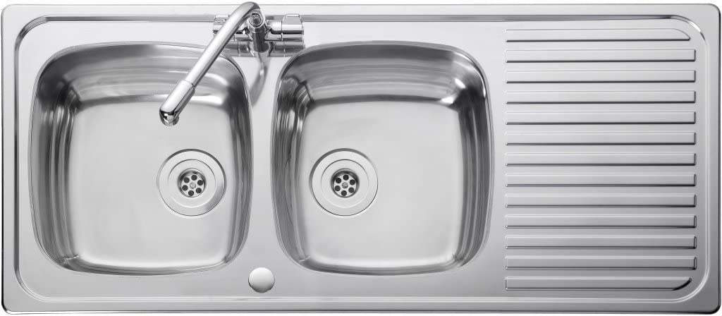 Leisure LR1160DB Top-Mount Kitchen Sink Rectangular Stainless Steel Sink – Kitchen Sinks (Top-Mount Kitchen Sink, Rectangular, Stainless Steel, Stainless Steel, 2 Bowls, Rectangular)