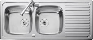 Leisure LR1160DB Top-Mount Kitchen Sink Rectangular Stainless Steel Sink – Kitchen Sinks (Top-Mount Kitchen Sink, Rectangular, Stainless Steel, Stainless Steel, 2 Bowls, Rectangular)