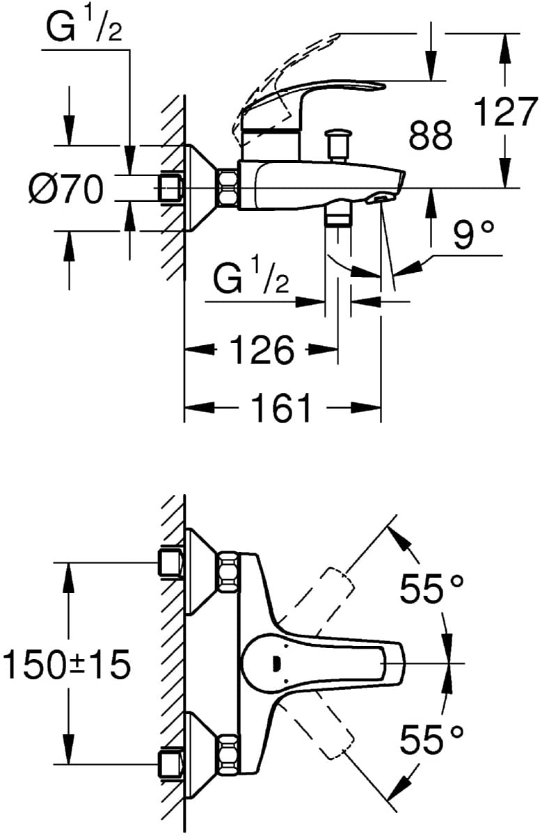 Grohe Eurosmart New AP Single-Lever Mixer Tap for Shower
