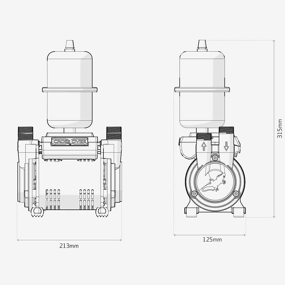 Salamander CT80BU 2.6 Bar Shower Pump Twin Impeller Universal Head Regenerative