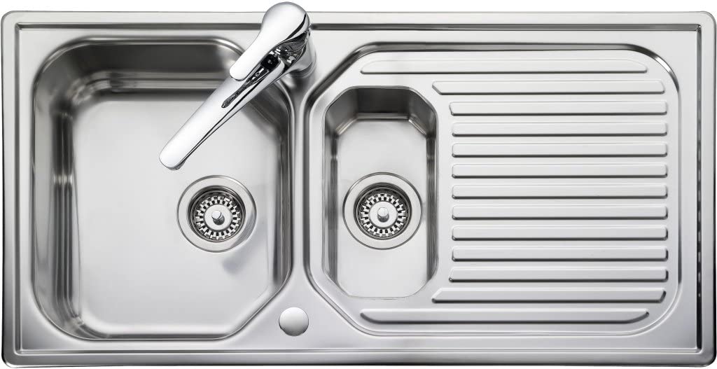 Leisure Aqualine AQ9852 Top-Mounted Sink Rectangular Stainless Steel ‰ۡóÁÌÎ̝ÌÎ̥ Sink (Top-Mounted Sink, Rectangular, Stainless Steel, 2 Bowls, Rectangular)