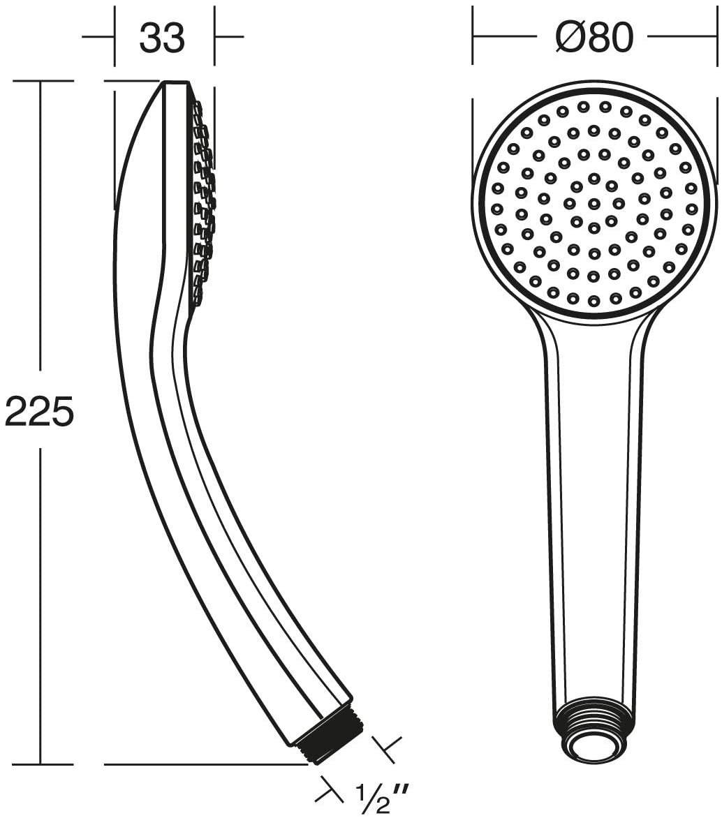 Ideal Standard Idealrain B9400AA Shower Head Single-Function Chrome Plated