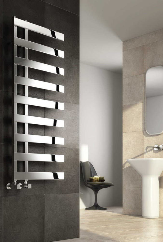 Reina Capelli Polished Stainless Steel Designer Heated Towel Rail 1235mm x 500mm Central Heating