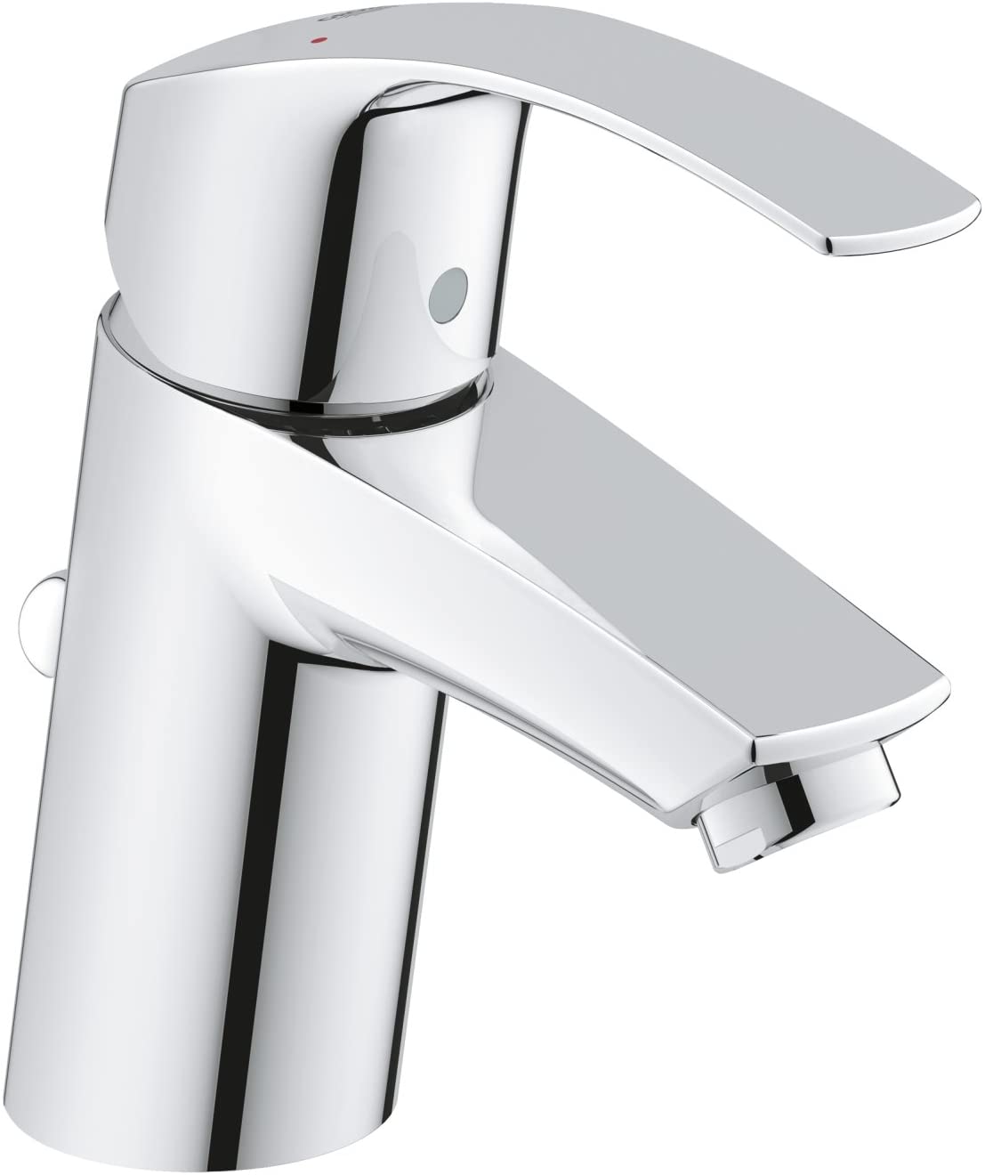 GROHE 32926002 Ecojoy Eurosmart Basin Mixer Tap with Spout and Waste Set, Normal, ES, Silkmove (Imported from Germany)