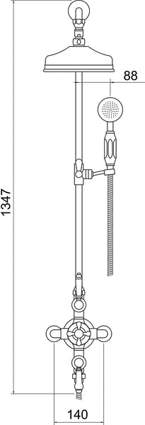 Trisen Shalma TSS108 Chrome Exposed Thermostatic Shower Kit