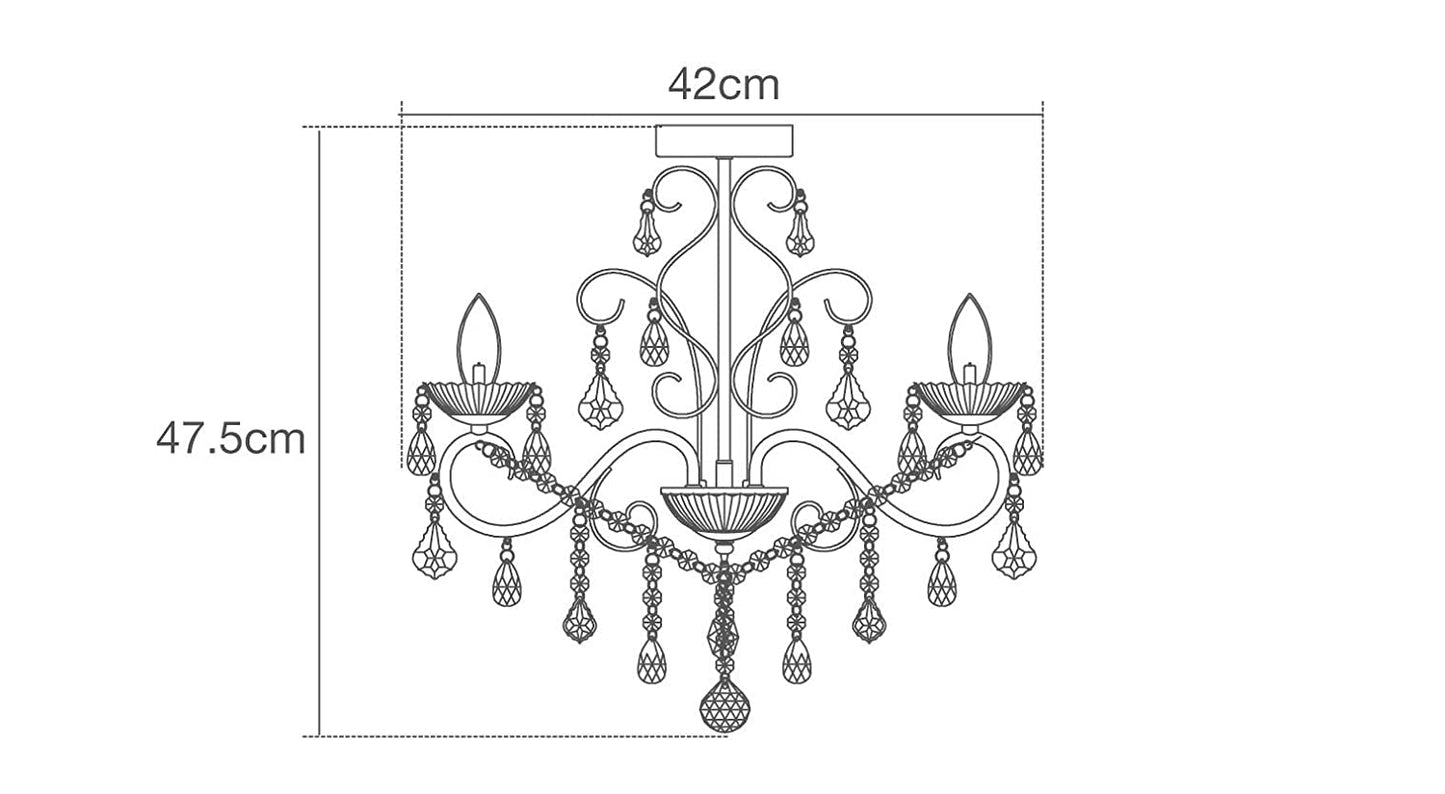 Forum Lighting SPA-20182-CHR 3 Light Chandelier
