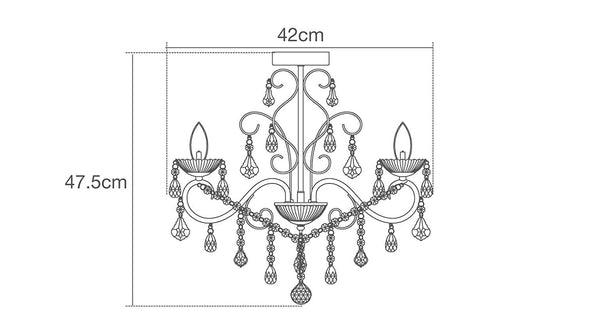 Forum Lighting SPA-20182-CHR 3 Light Chandelier