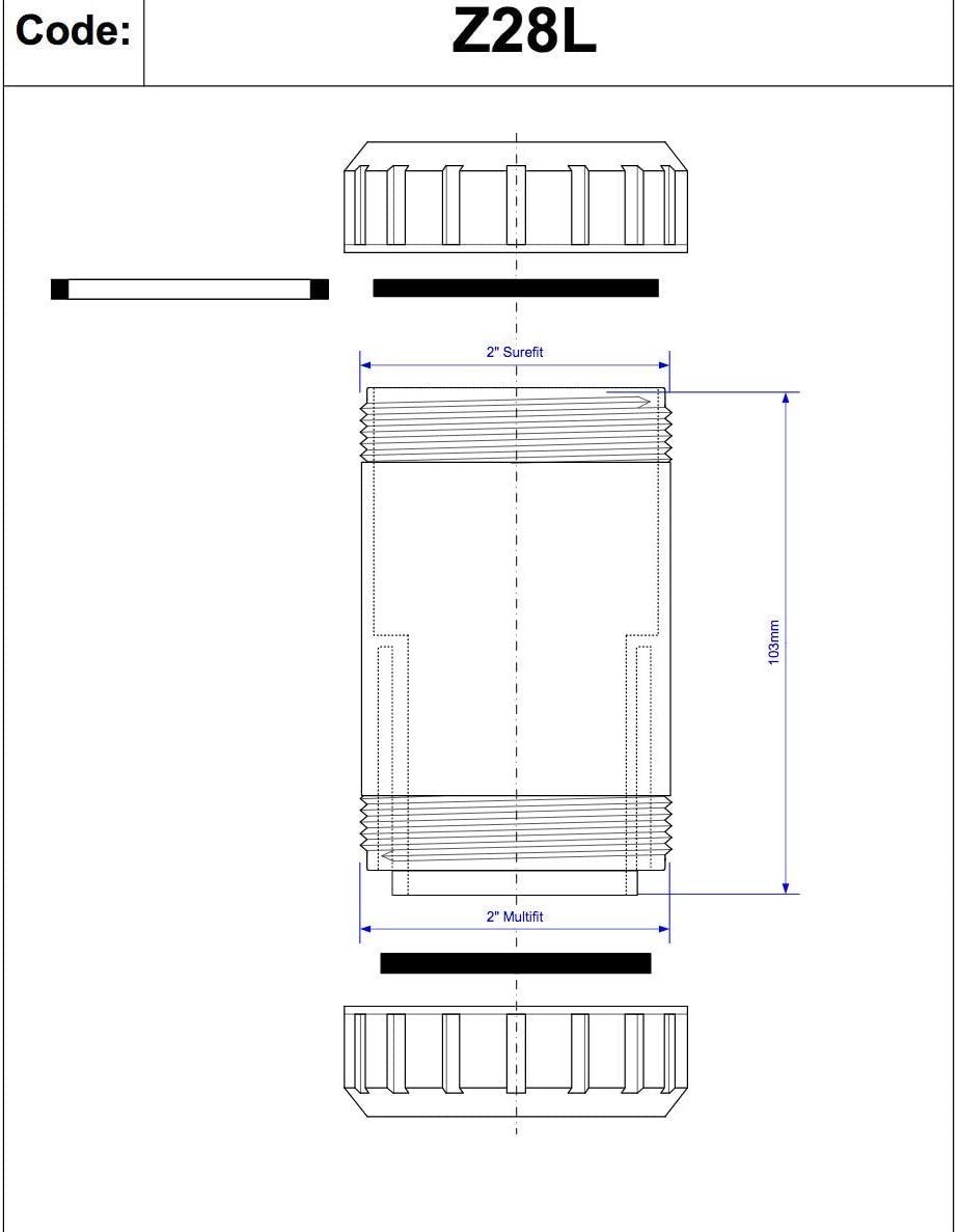 McAlpine 2" Surefit x Multifit Straight Connector Z28L