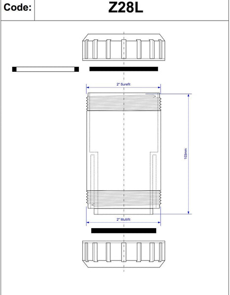 McAlpine 2" Surefit x Multifit Straight Connector Z28L