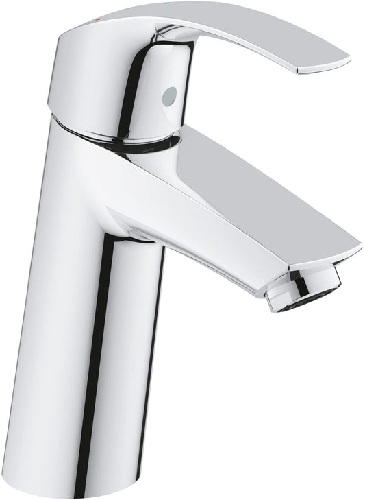GROHE 32926002 Ecojoy Eurosmart Basin Mixer Tap with Spout and Waste Set, Normal, ES, Silkmove (Imported from Germany)