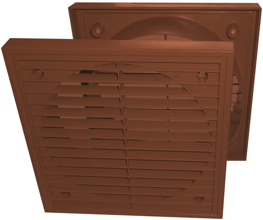 Manrose 150mm/6" Round Spigot Outdoor Extractor Fan Fixed Grille Brown 180x180mm