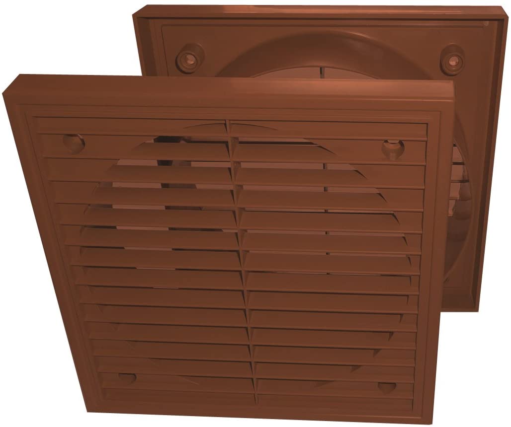 Manrose 150mm/6" Round Spigot Outdoor Extractor Fan Fixed Grille Brown 180x180mm