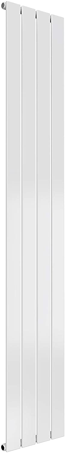 Reina Flat Steel White Vertical Designer Radiator 1600mm x 292mm Single Panel