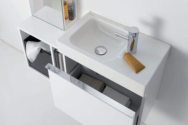 Geberit iCon xs hand basin 38x28cm, white, with tap hole right, colour: White - 124736000