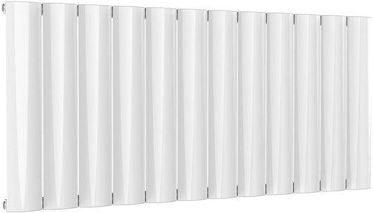 Reina Belva Aluminium White Single Panel Horizontal Designer Radiator 600mm x 1244mm - Central Heating