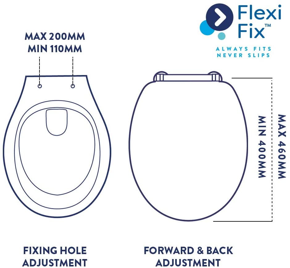 Croydex Flexi-Fix Kielder Always Fits Never Slips Toilet Seat