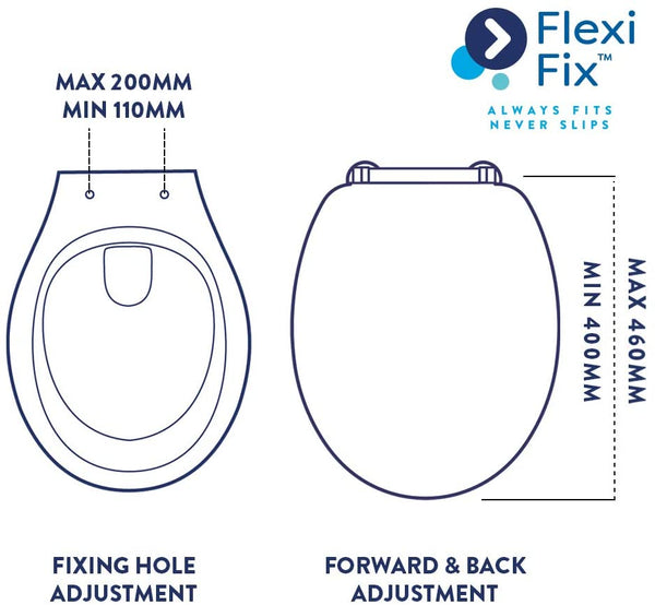 Croydex Flexi-Fix Kielder Always Fits Never Slips Toilet Seat