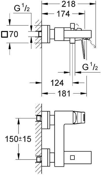 GROHE 23145000 Eurocube Single-Lever Shower Mixer