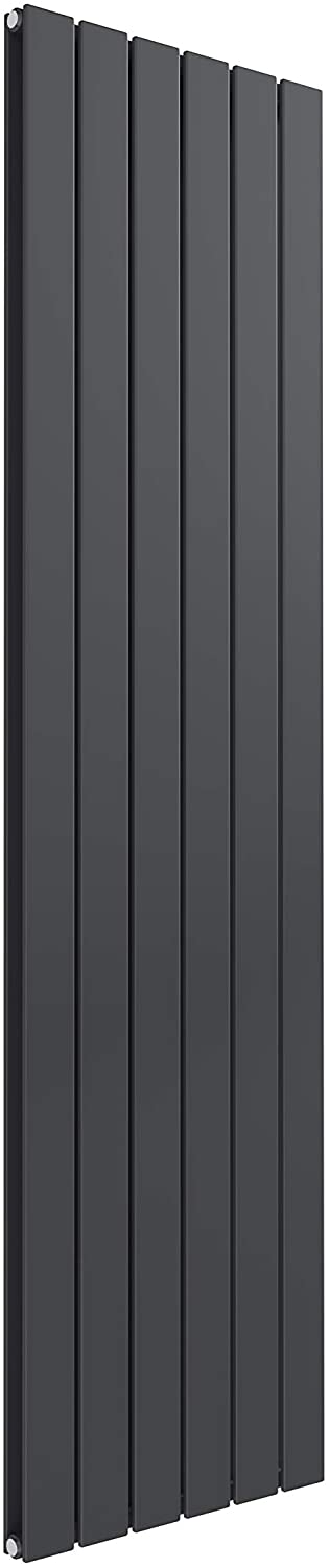 Reina Flat Steel Anthracite Vertical Designer Radiator 1600mm x 440mm Double Panel